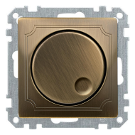 Светорегулятор поворотный 400 Вт Merten Antique Античная латунь (в сборе) 