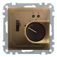 Терморегулятор для теплого пола с внешним датчиком Merten Antique Античная латунь (в сборе) 