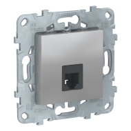 Розетка телефонная 1xRJ11 Schneider Electric Unica New Pure Алюминий (в сборе) 