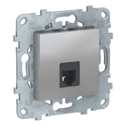 Розетка телефонная 1xRJ11 Schneider Electric Unica New Pure Алюминий (в сборе) 