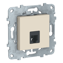 Розетка телефонная 1xRJ11 Schneider Electric Unica New Pure Бежевый (в сборе) 