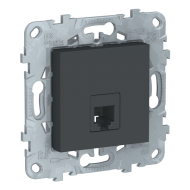 Розетка телефонная 1xRJ11 Schneider Electric Unica New Pure Антрацит (в сборе) 