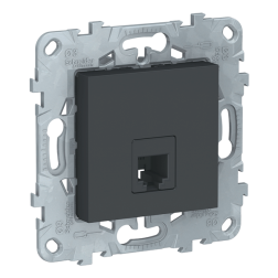 Розетка телефонная 1xRJ11 Schneider Electric Unica New Pure Антрацит (в сборе) 