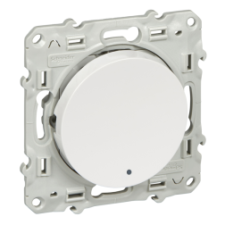 Переключатель одноклавишный (проходной) с подсветкой Schneider Electric Odace Белый (в сборе) 