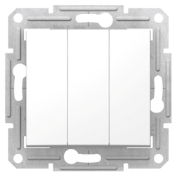 Выключатель трехклавишный Schneider Electric Sedna Белый (в сборе) 