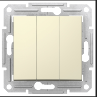 Выключатель трехклавишный Schneider Electric Sedna Бежевый (в сборе) 