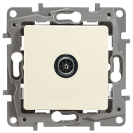 Розетка TV проходная Legrand Etika Слоновая кость (в сборе) (бежевый) 