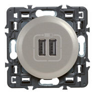 Розетка USB для зарядки устройств Legrand Celiane Титан (в сборе) 